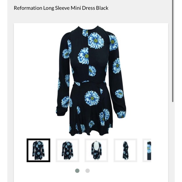 (VTG) REFORMATION • Floral Open-Back Long Sleeve Mini Dress - Picture 14 of 16